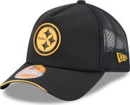 New Era Men's New Era Black Pittsburgh Steelers 2026 Sideline Apex 9FORTY Adjustable Trucker Hat