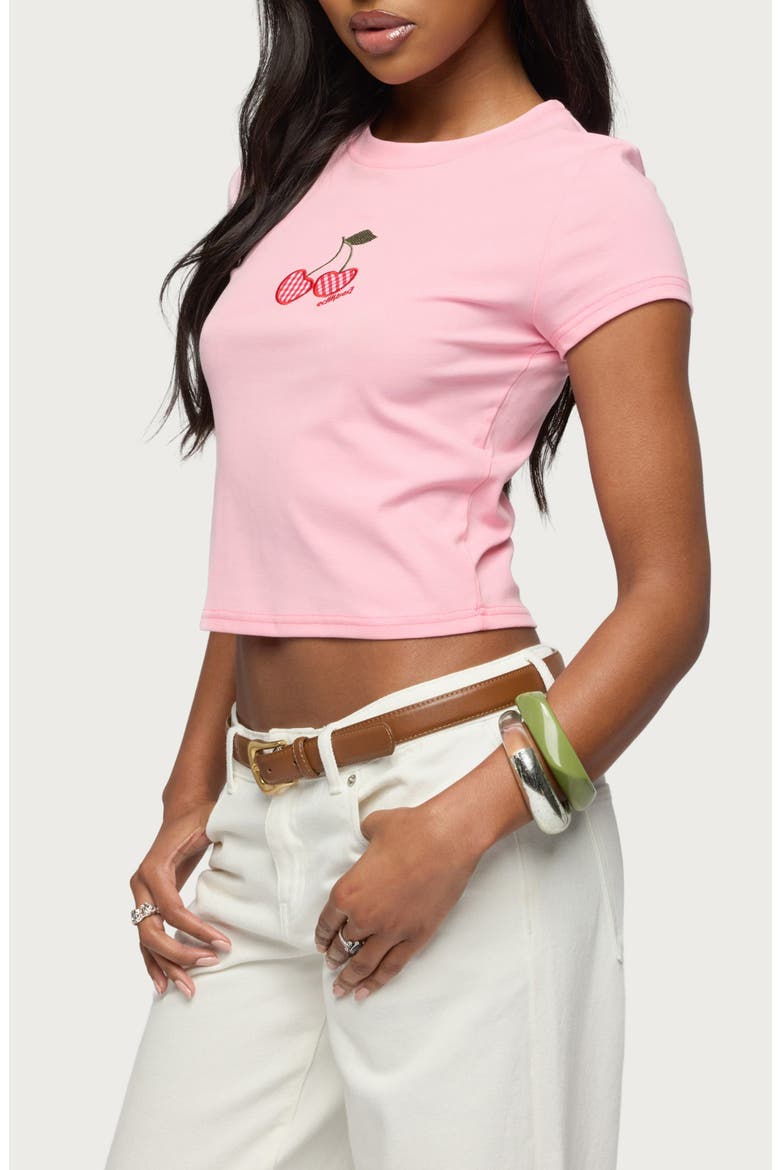 Cherry Crush Appliqué Baby Tee, Alternate, color, LIGHT-PINK