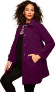 Roaman's Plus Size Button Up Fleece Jacket