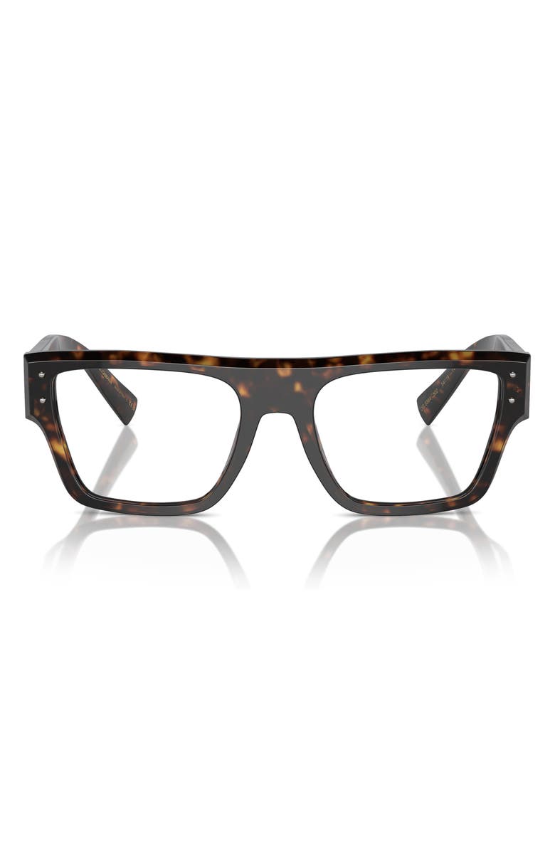 Dolce&Gabbana 52mm Square Optical Glasses, Main, color, Havana