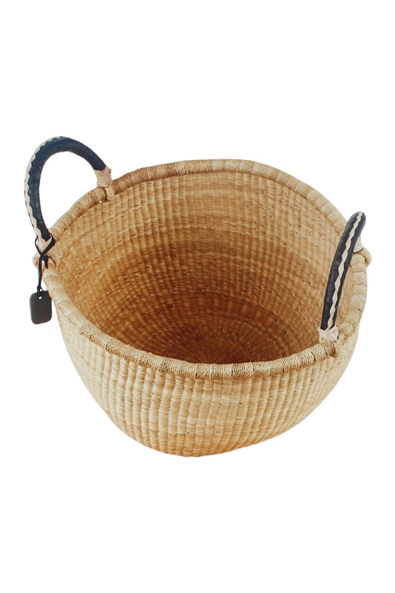 Bolga Baskets - Large Round Two Handle Natural Palette, Alternate, color, Natural