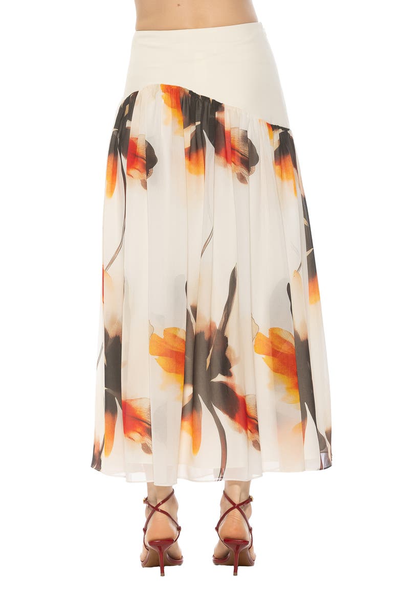 Eris Asymmetric Drop Waist Maxi Skirt, Alternate, color, LARGE FLORAL