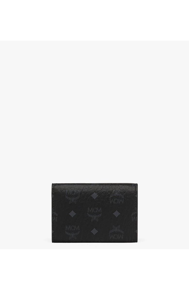 MCM Aren Trifold Wallet in Visetos, Alternate, color, Black