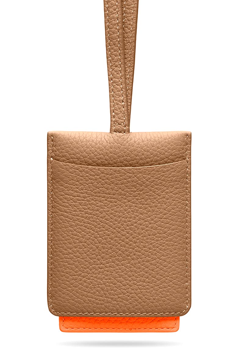 Leather ID Lanyard, Alternate, color, Manhattan Sandstone