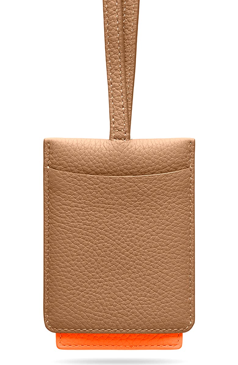 MAISON de SABRÉ Leather ID Lanyard, Alternate, color, Manhattan Sandstone