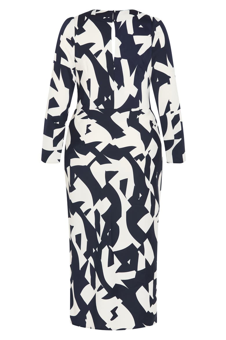 Lana Twist Cutout Long Sleeve Maxi Dress, Alternate, color, GEO SCARF