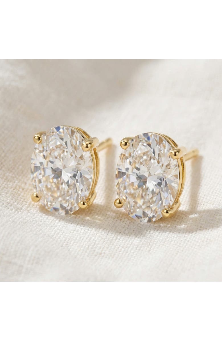 Bliss Diamond 2 Ct Lab Grown Oval Shape Diamond Studs 14k Gold Earrings, Alternate, color, 14K Yellow Gold