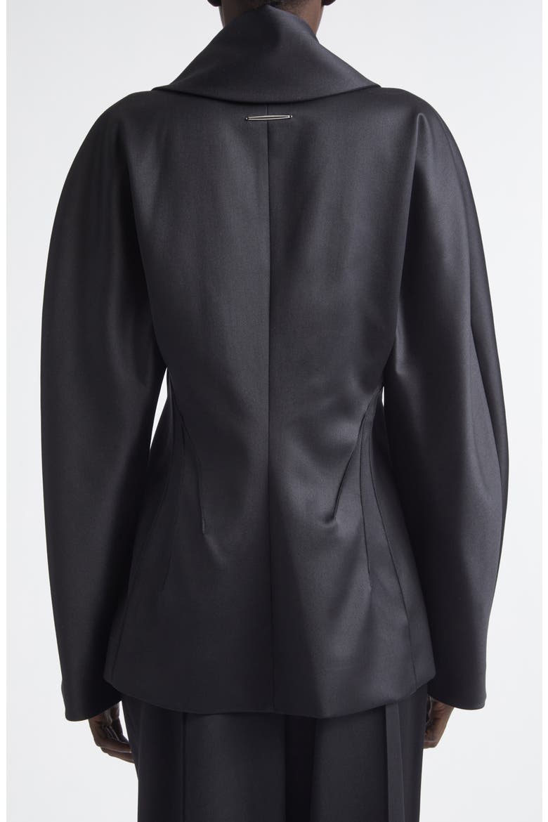 Padlocks Wool Blend Satin Blazer, Alternate, color, BLACK