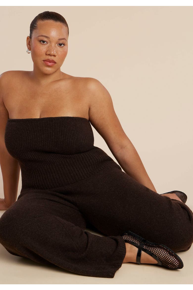 Sweater Ribbed Tube Top, Alternate, color, CHICORY COFFEE