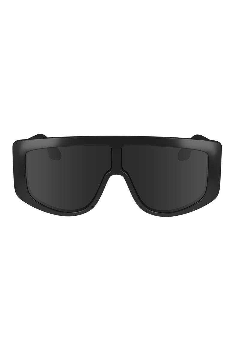 Denim 61mm Tea Cup Shield Sunglasses, Main, color, BLACK