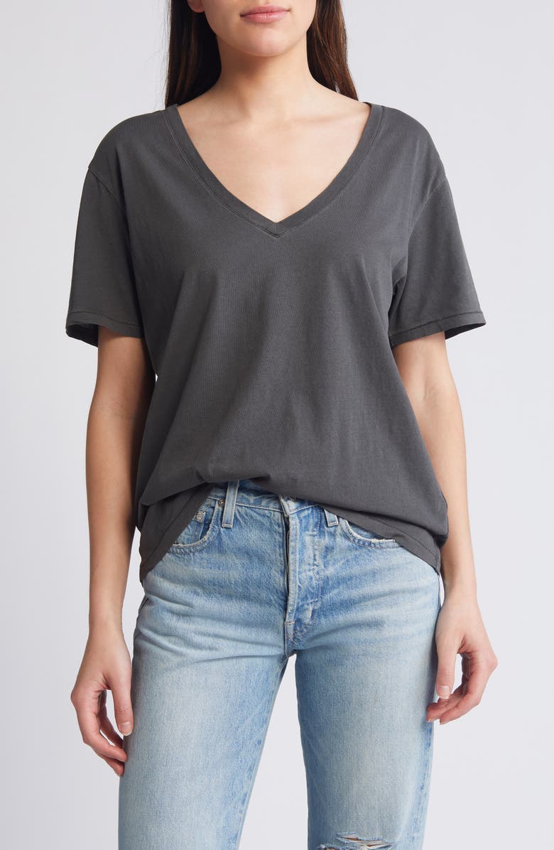 Treasure & Bond Oversize V-Neck Cotton T-Shirt, Main, color, 