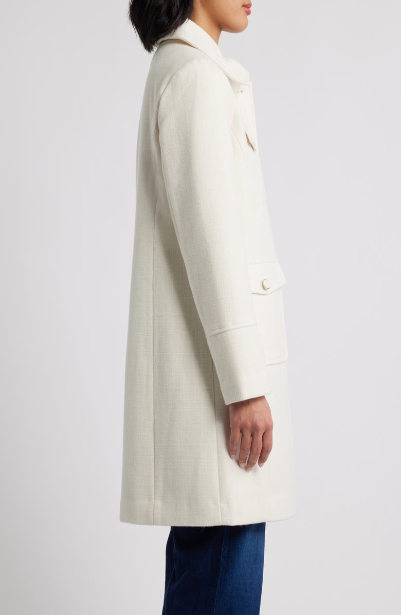CeCe Longline Canvas Coat, Alternate, color, Ivory