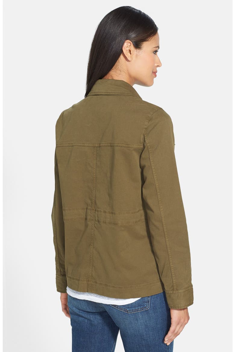 The Fisher Project Classic Collar Stretch Twill Jacket, Alternate, color, OLIVE