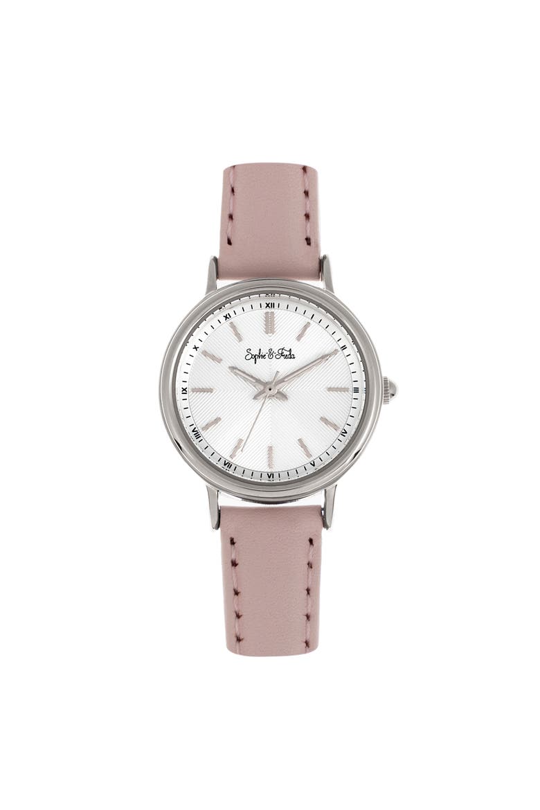Sophie & Freda Berlin Leather-Band Watch, Main, color, Light Pink