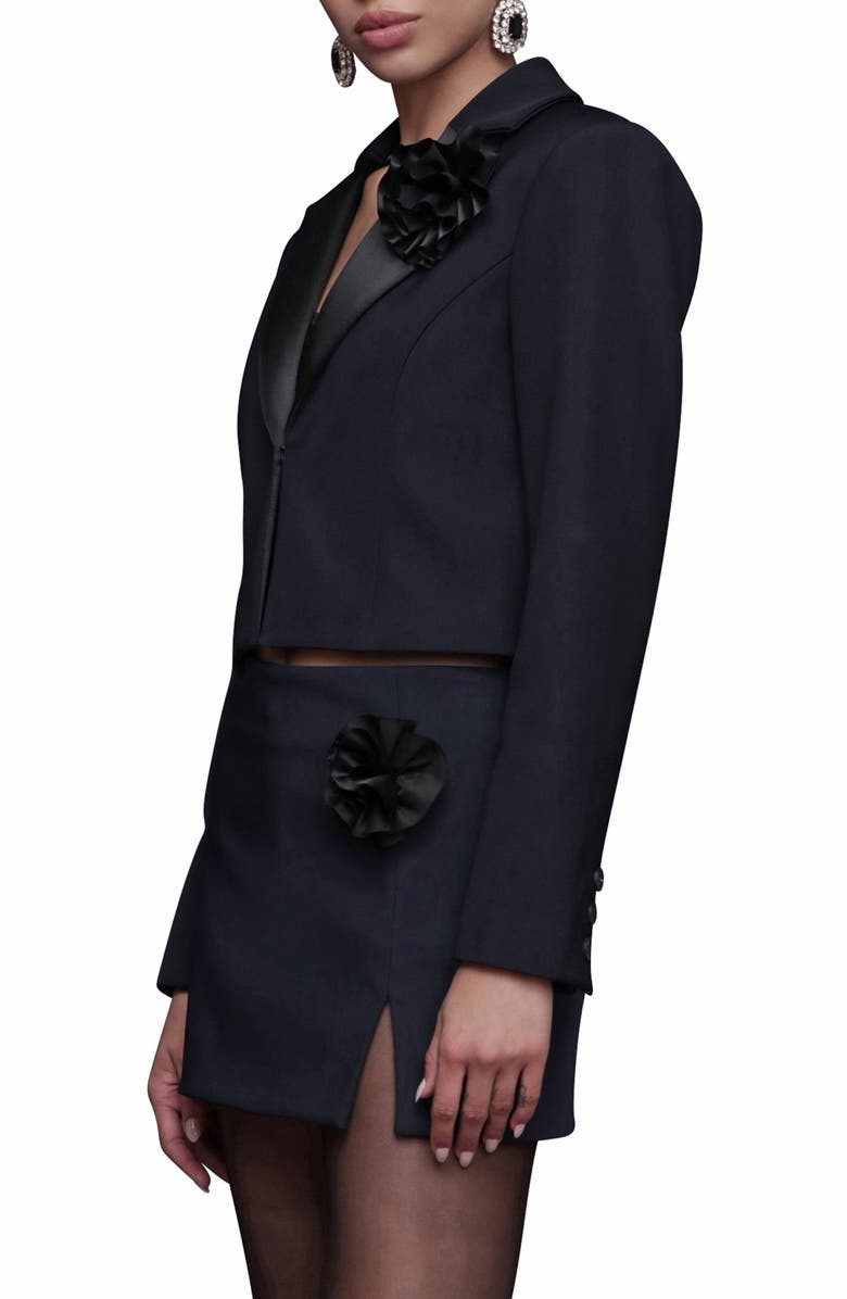 Avec Les Filles Crop Blazer, Alternate, color, Navy - Black