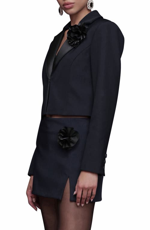 Avec Les Filles Crop Blazer In Blue
