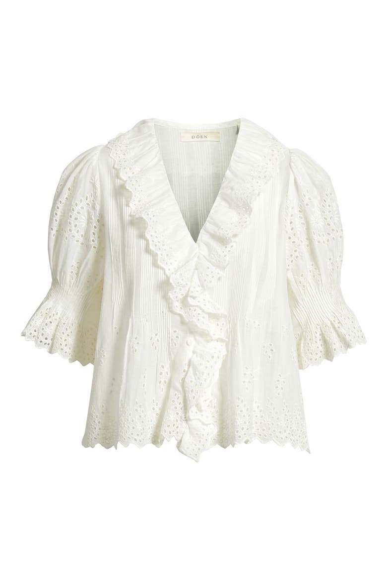 Henri Organic Cotton Voile Top, Alternate, color, SALT EYELET
