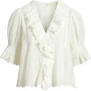 DÔEN Henri Eyelet Trim Organic Cotton Voile Top