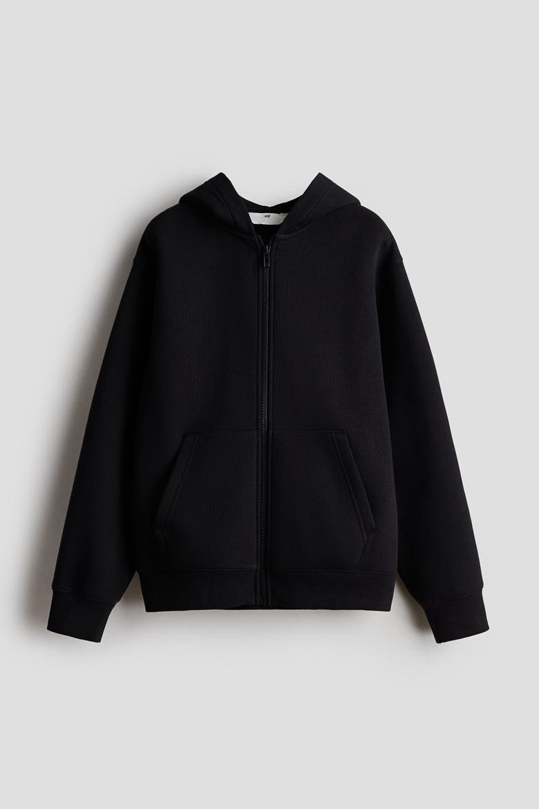 Brushed-Inside Hooded Jacket, Alternate, color, Black