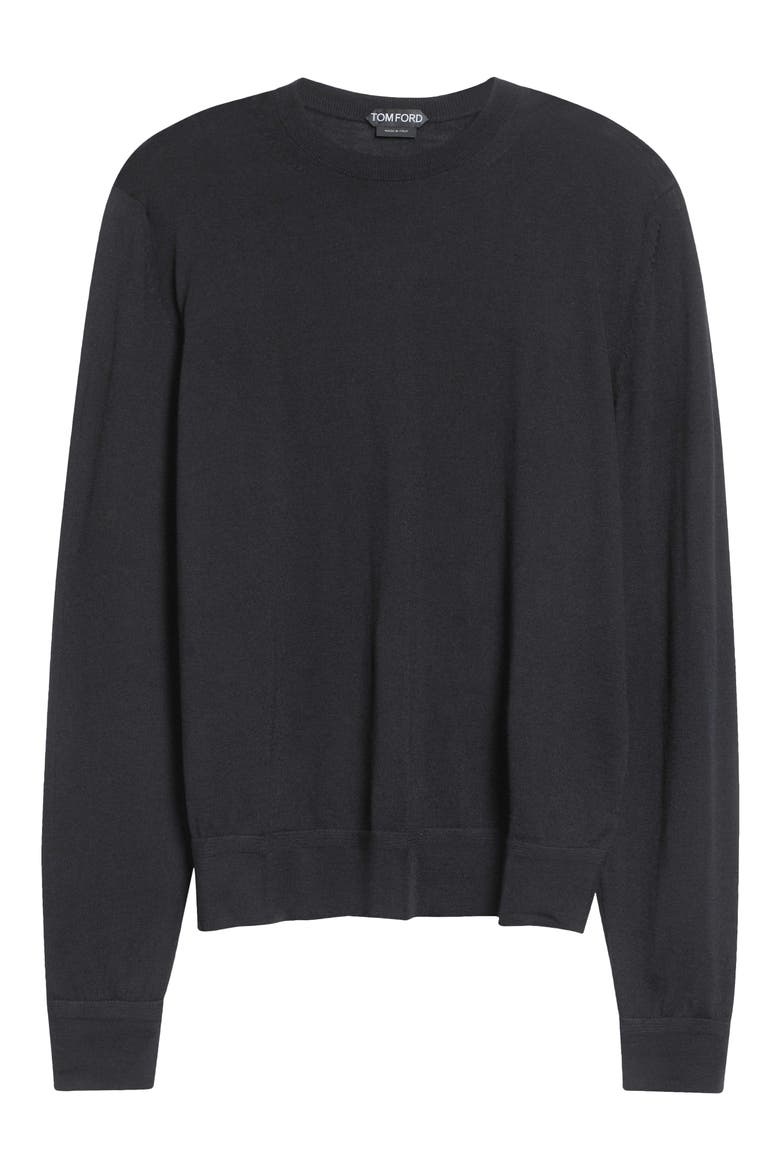Fine Gauge Cashmere & Silk Sweater, Main, color, NAA BLACK