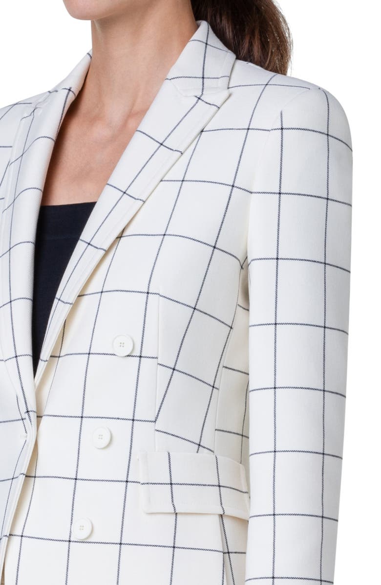 Akris punto Windowpane Check Crepe Blazer, Alternate, color, 