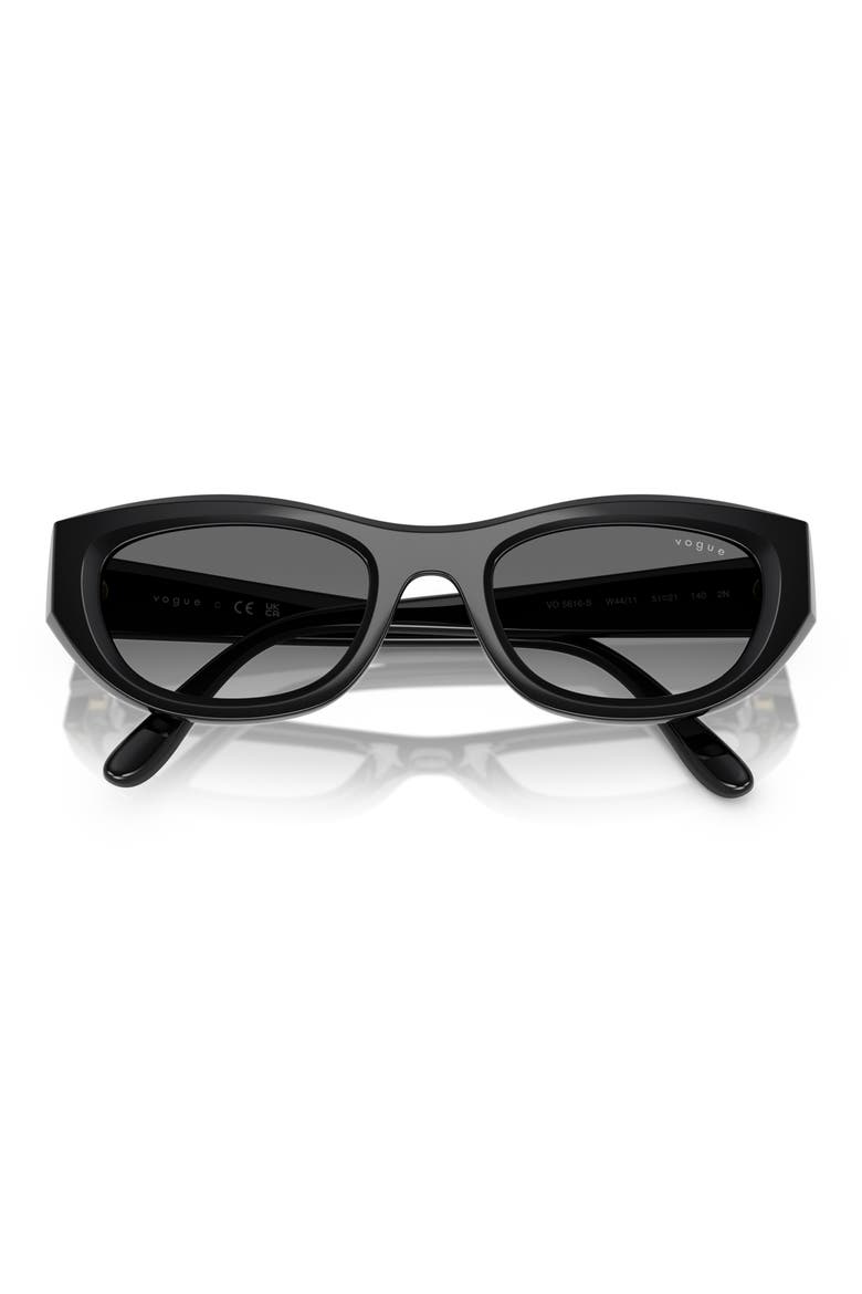 51mm Cat Eye Sunglasses, Main, color, BLACK