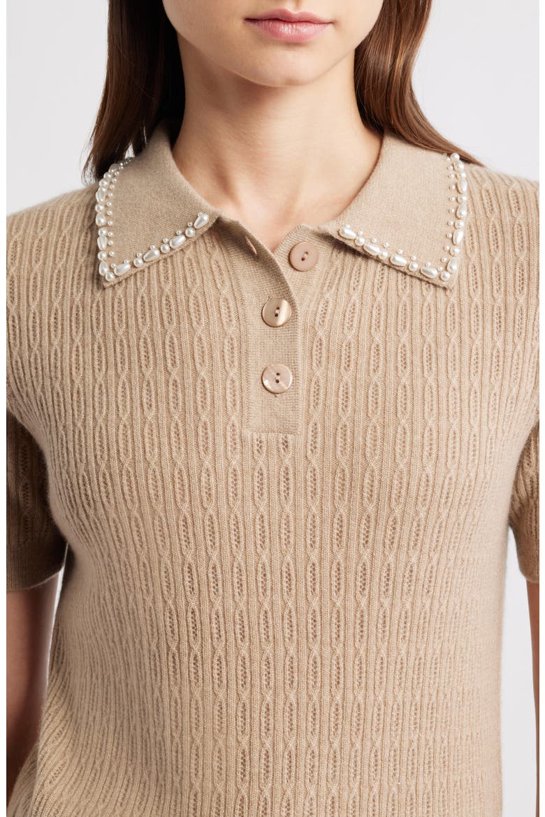 The Stevie Cashmere Polo Sweater, Alternate, color, CAMEL CROWN BEIGE