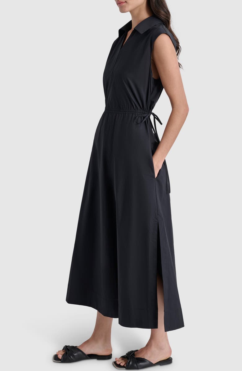 DKNY Jeans Cutout Back Cotton Poplin Maxi Dress, Alternate, color, Black