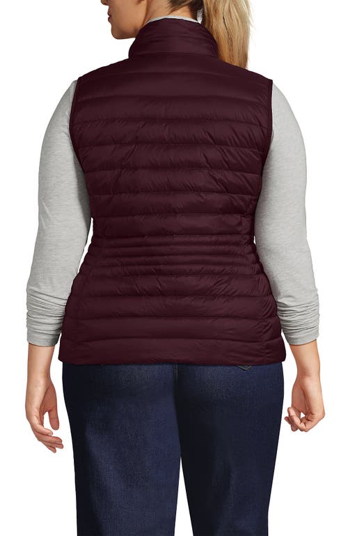 Lands' End Wanderweight Packable Ultralight Down Vest In Burgundy