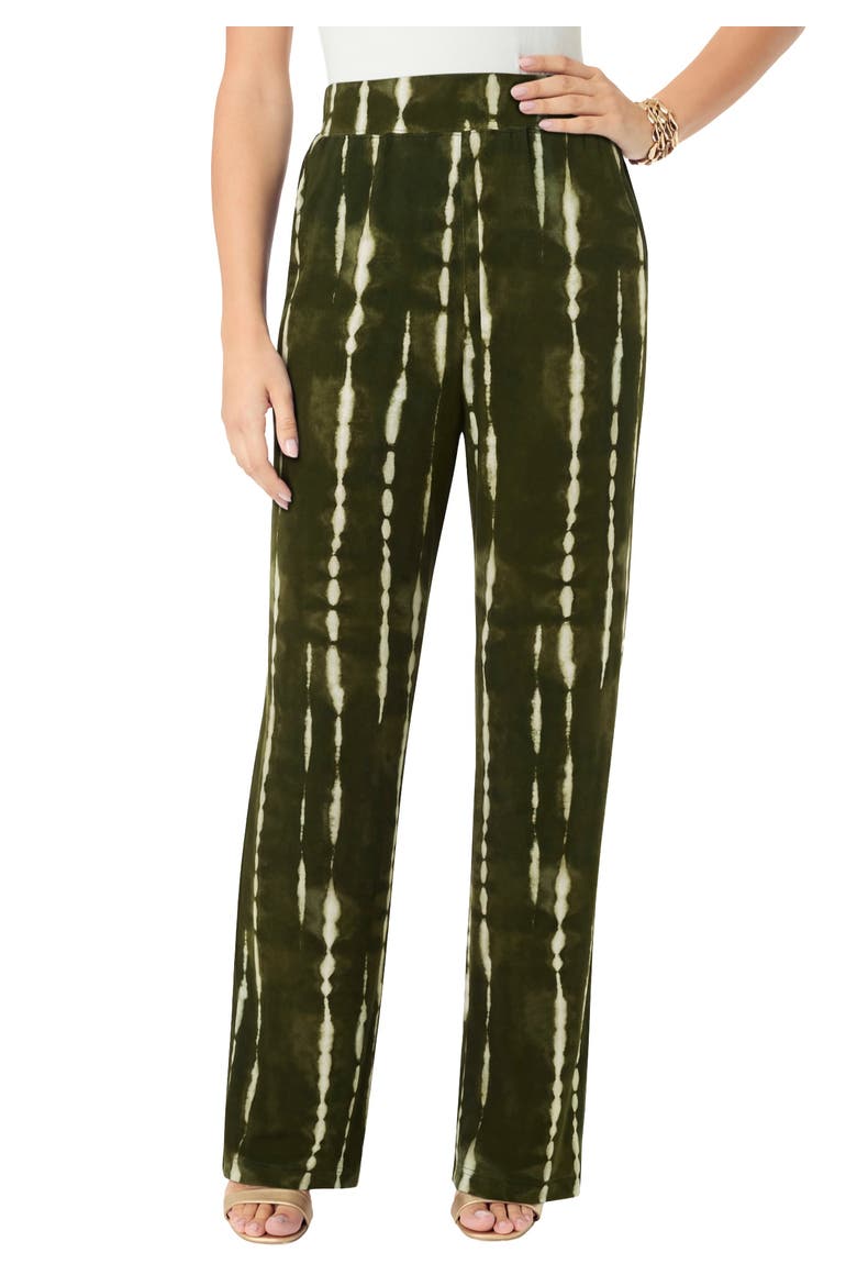 Ultra Drape Pull On Pant, Main, color, DARK OLIVE VARIEGATED TIE DYE