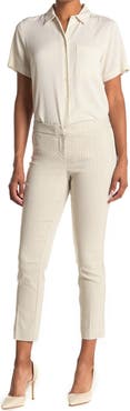 Amanda & Chelsea Pinstripe Print Cropped Ponte Pants