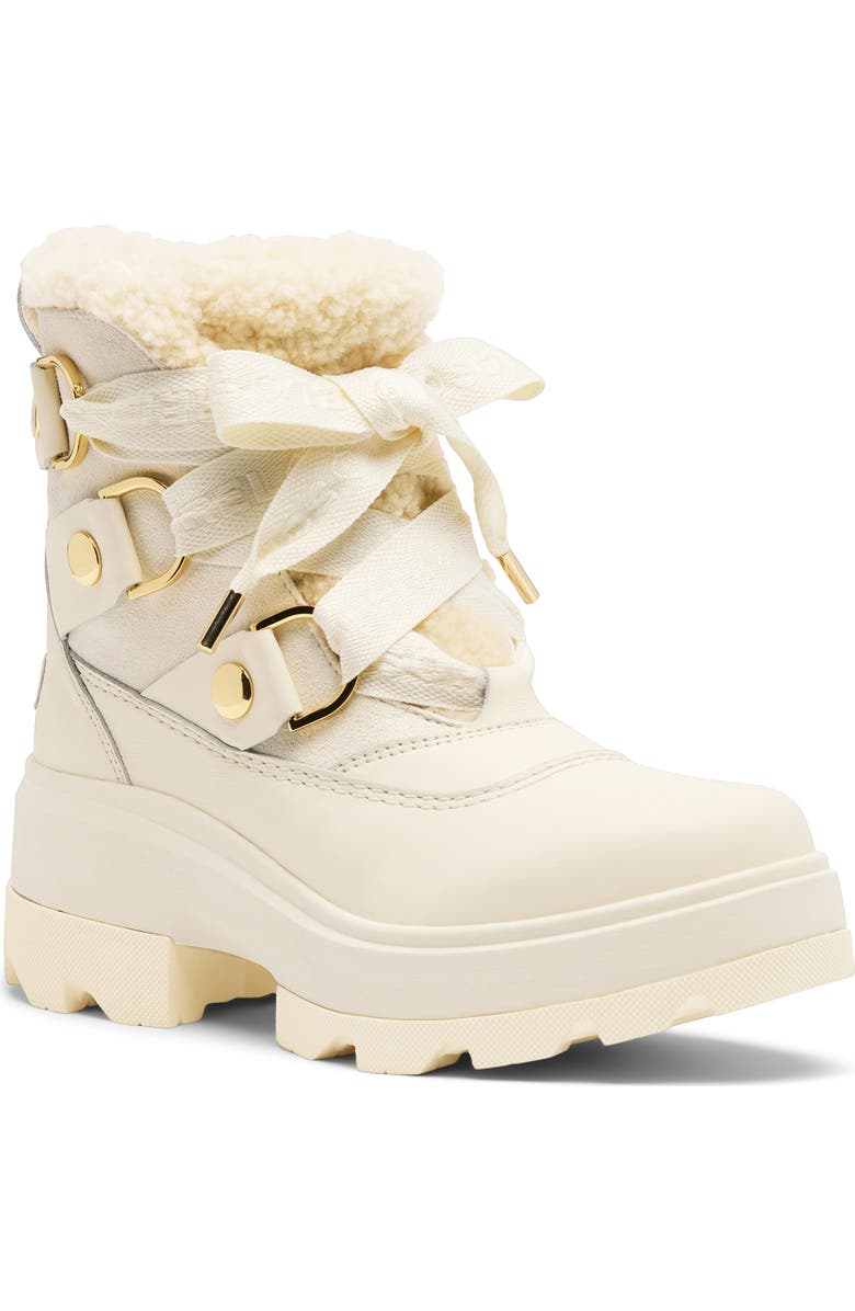 SOREL Joan FRWD<sup>™</sup> Genuine Shearling Trim Waterproof Boot, Main, color, Snow/ Sea Salt