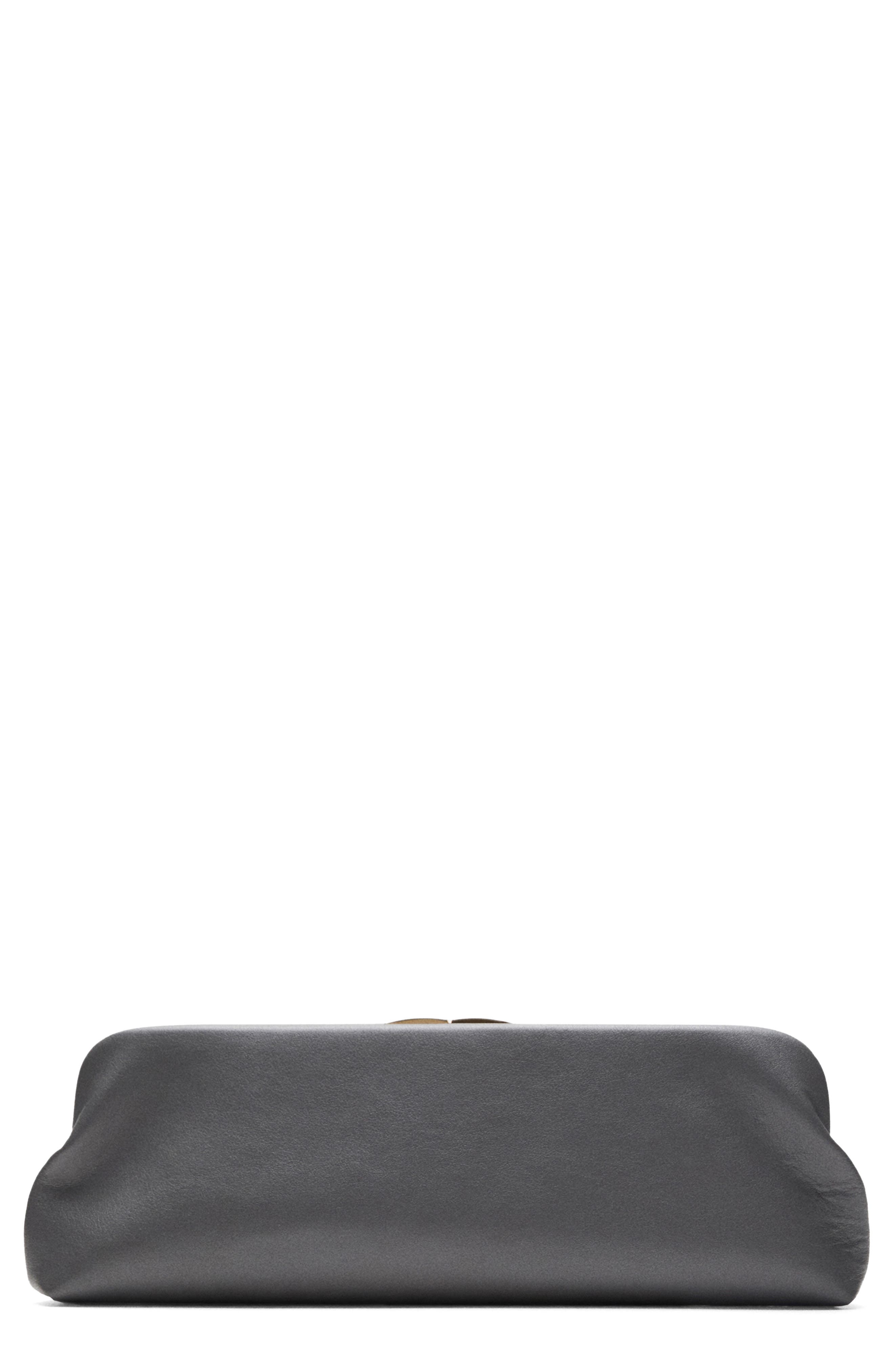 MANGO Selection Leather Clutch, Main, color, 