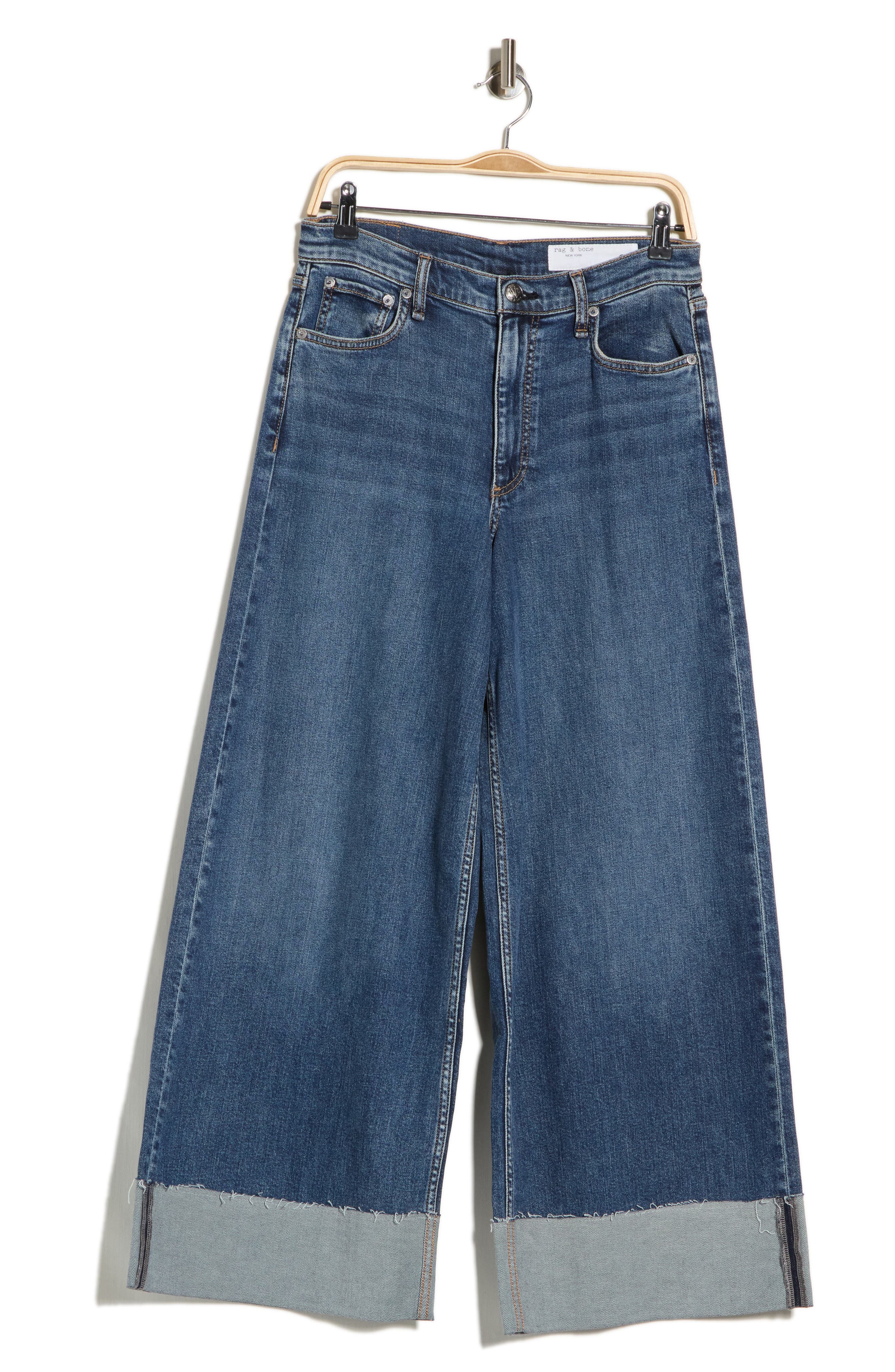 Sofie High Waist Cuffed Wide Leg Jeans