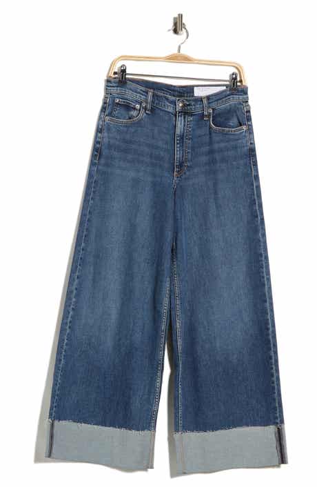 Sofie High Waist Cuffed Wide Leg Jeans