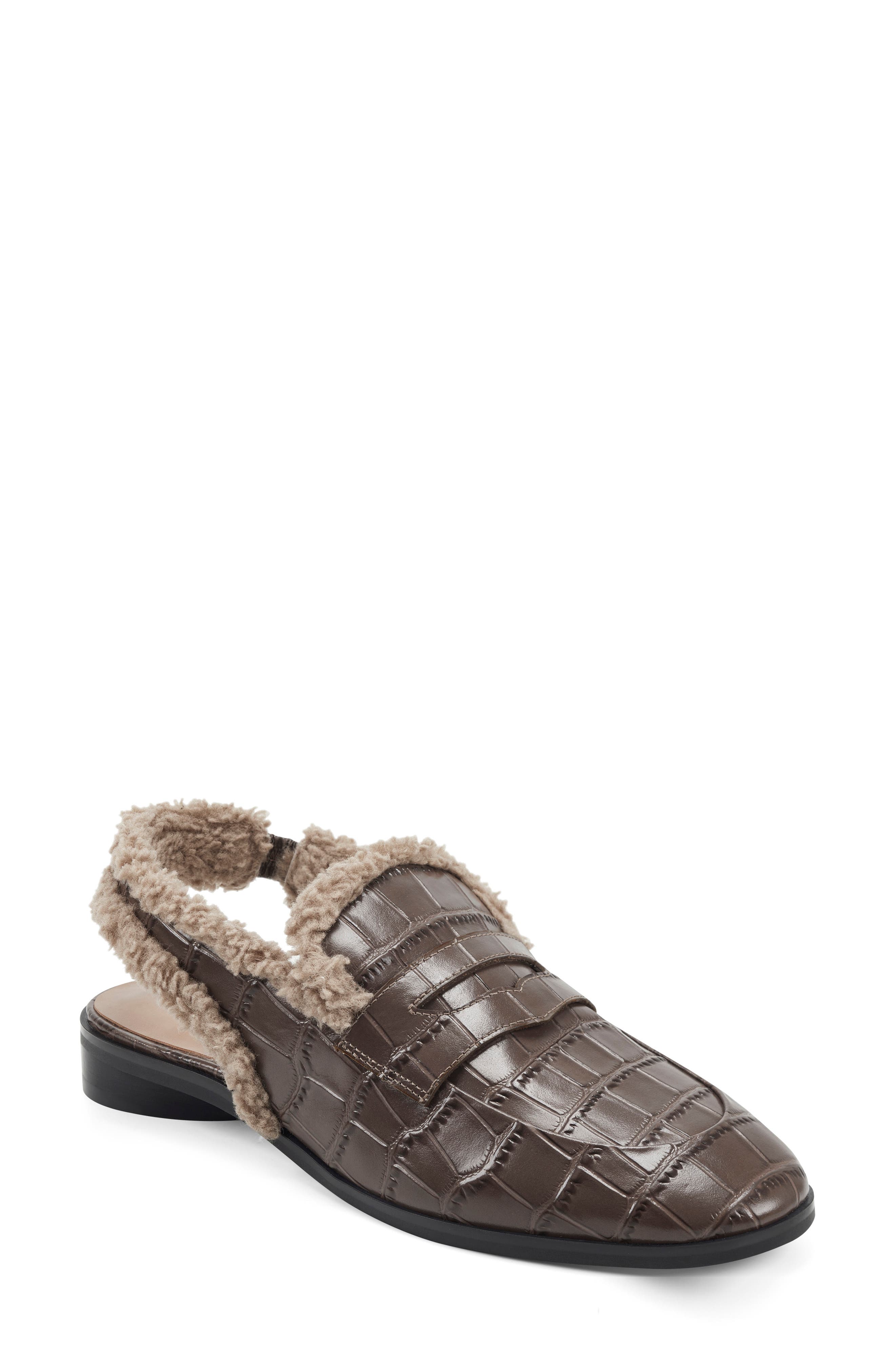 Aerosoles Gabrielle Faux Shearling Slingback Loafer, Main, color, 