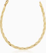 Oradina 10K Gold Now & Forever Herringbone Bracelet