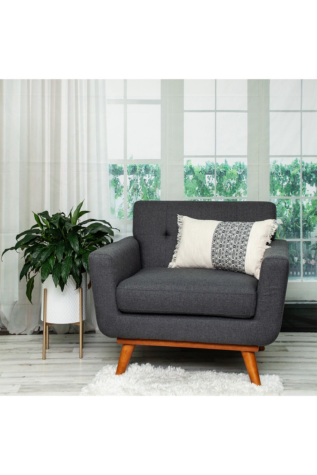 PARKLAND COLLECTION Bianca Transitional White Throw Pillow