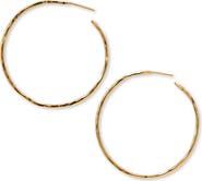 Argento Vivo Sterling Silver Argento Vivo Hammered Large Hoop Earrings
