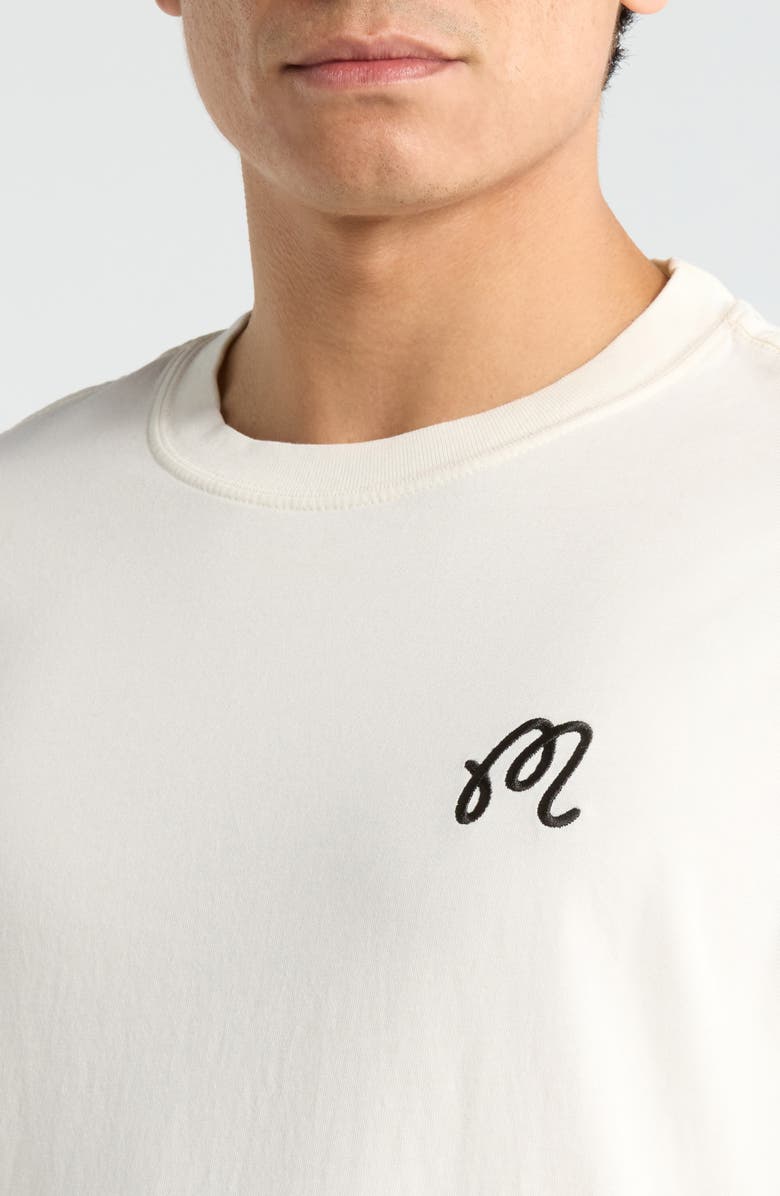 Malbon Golf Bermuda Brumal Buckets Embroidered Graphic T-Shirt, Alternate, color, Heather Ivory