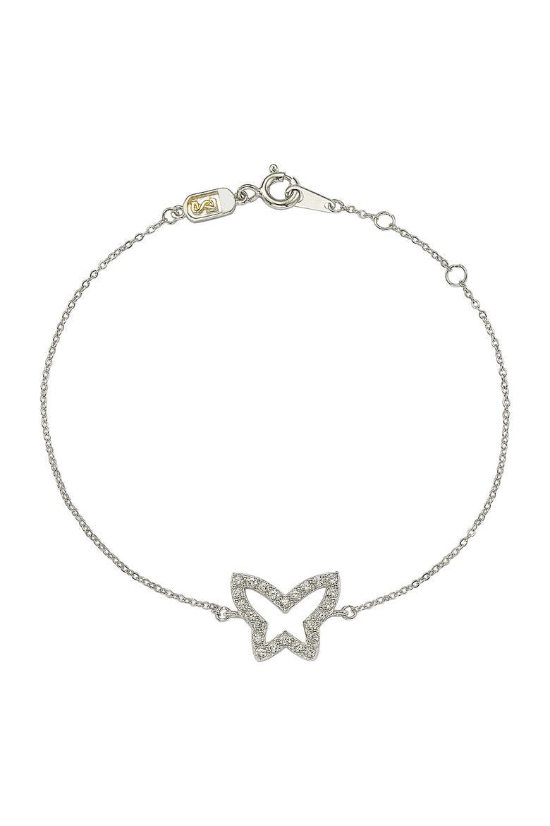 14K White Gold Diamond Butterfly Bracelet - 0.30 ctw, Main, color, WHITE