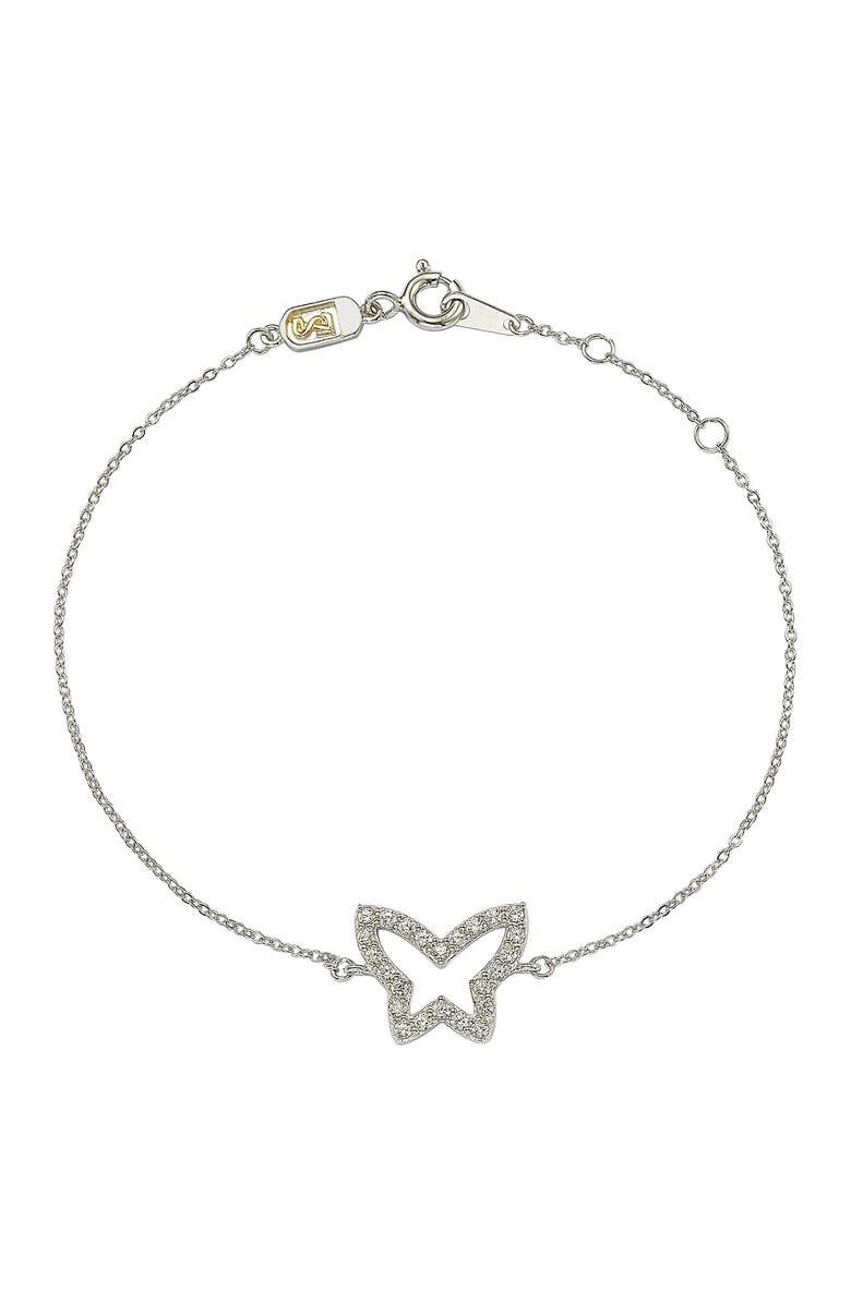 SUZY LEVIAN 14K White Gold Diamond Butterfly Bracelet - 0.30 ctw, Main, color, 