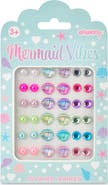 Iscream Kids' 18-Pack Assorted Mermaid Stick-On Earrings