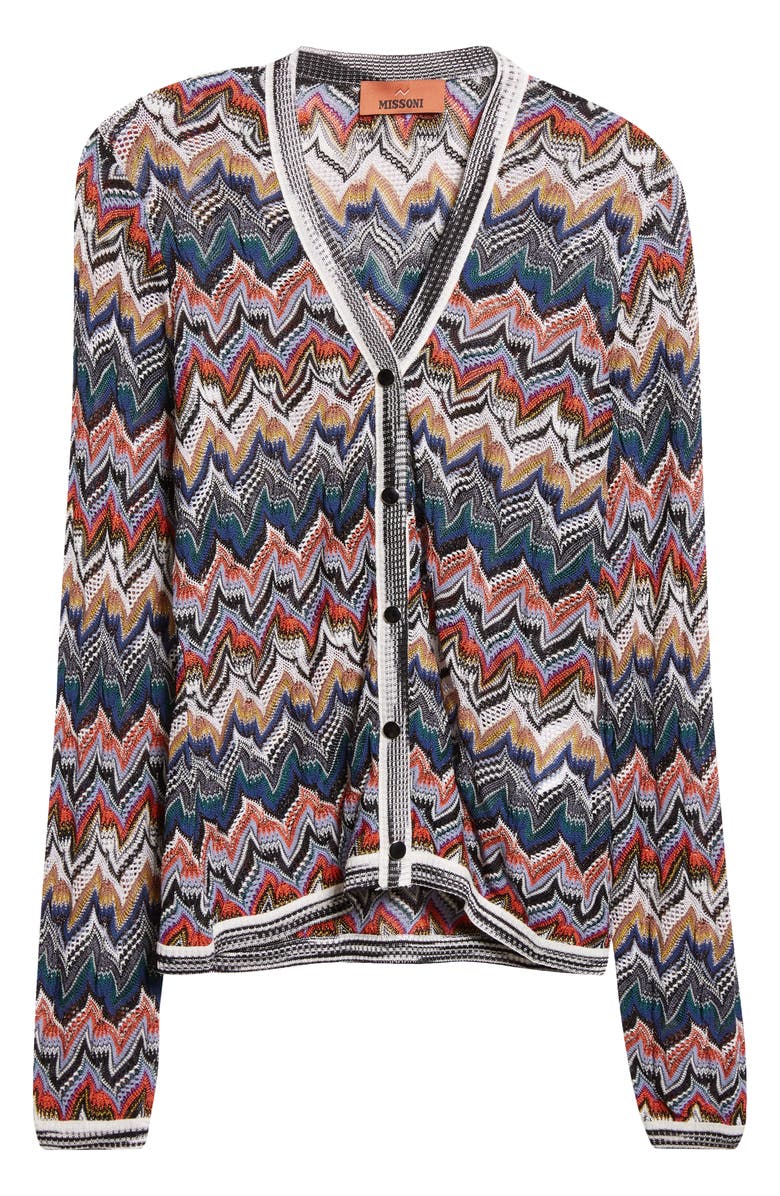 Missoni Zigzag Stripe Cardigan, Alternate, color, Blue Multi