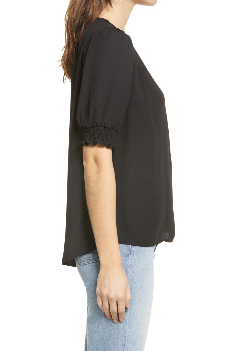 GIBSONLOOK Smocked V-Neck Blouse, Alternate, color, 