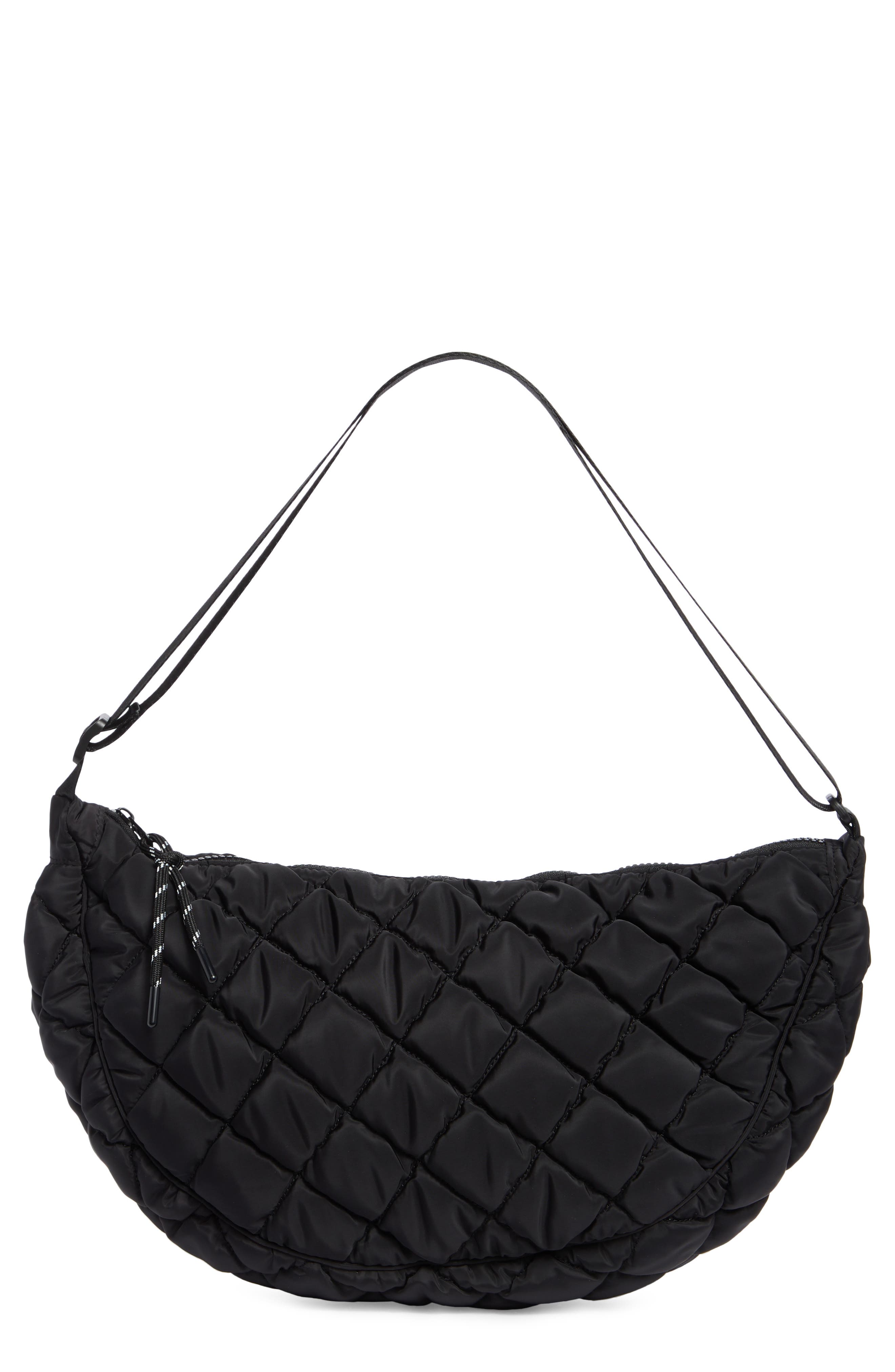 URBAN EXPRESSIONS HANDBAGS Half Moon Quilted Shoulder Bag