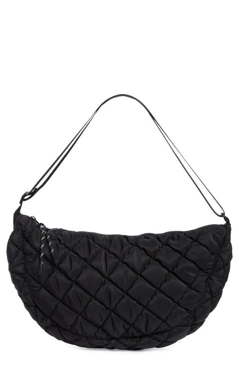 Half Moon Quilted Shoulder Bag