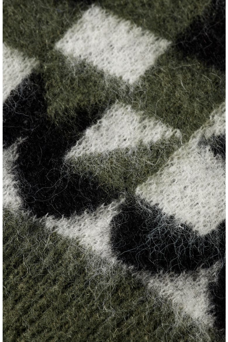 Geo Print Crewneck Sweater, Alternate, color, THYME