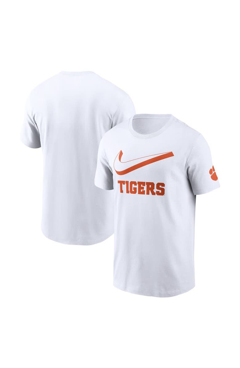 Nike Men's Nike White Clemson Tigers Primetime 2-Hit Swoosh T-Shirt, Main, color, White