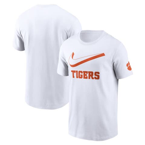Men's Nike White Clemson Tigers Primetime 2-Hit Swoosh T-Shirt